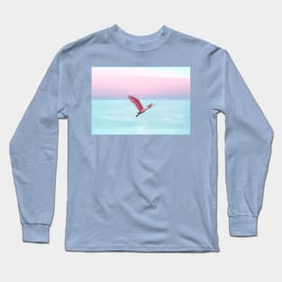 Roseate Spoonbill at Sunset Long Sleeve T-Shirt